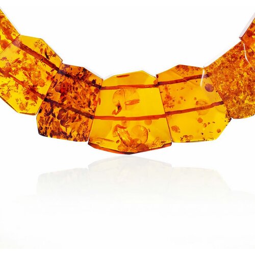 фото Колье, янтарь, длина 48 см, коричневый amberhandmade
