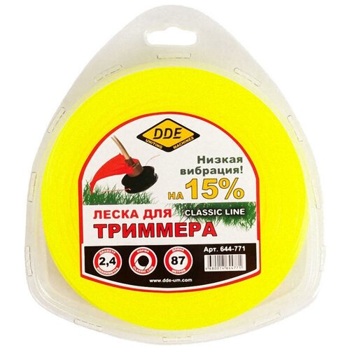 фото Леска для триммера dde classic line 2.4mm x 15m yellow 644-757