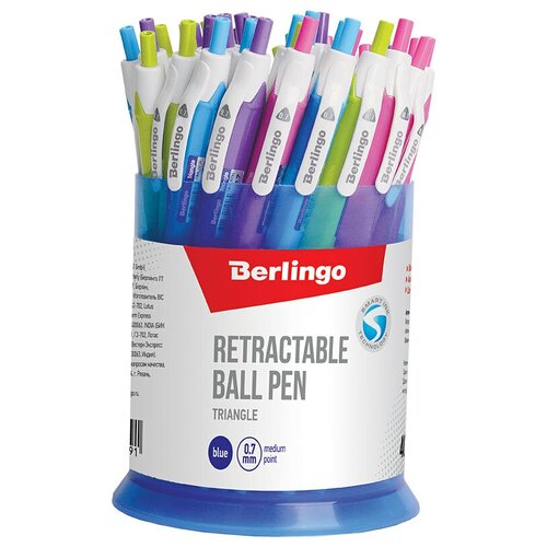 фото Berlingo набор шариковых ручек triangle, 0.7 мм 40 штук, синий цвет чернил