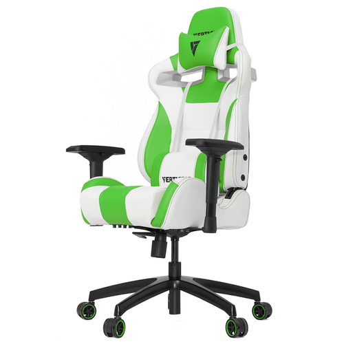 фото Компьютерное кресло vertagear s-line sl4000 игровое, обивка: искусственная кожа, цвет: белый/зеленый