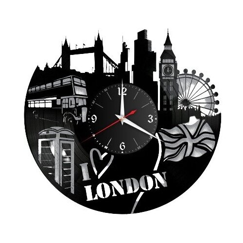 фото Настенные часы из винила «лондон #1» lazer rnd