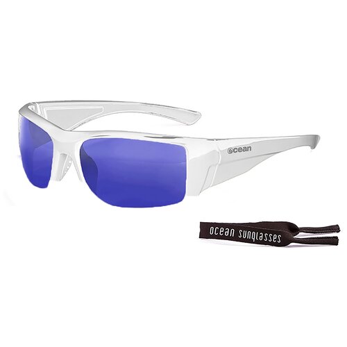 фото Спортивные очки ocean guadalupe глянцевые белые / зеркально-синие линзы
