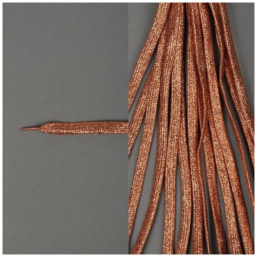 фото Шнурки плоские 10мм металлизированые дл.100см цв. персиковый мх-315 (10 компл) tby