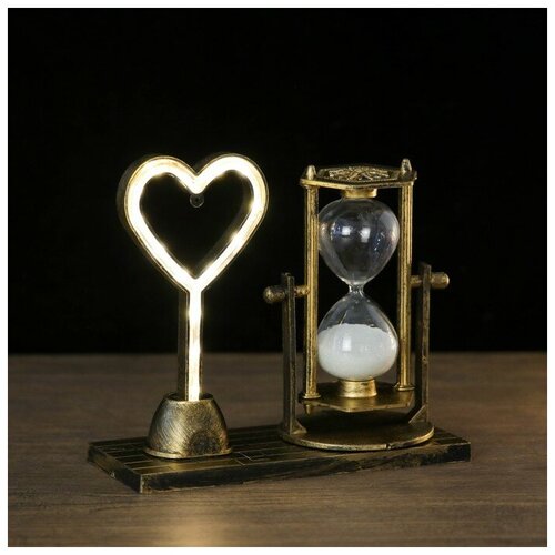 фото Песочные часы "любовь", сувенирные, с подсветкой, 15.5х6.5х16 см, микс нет бренда