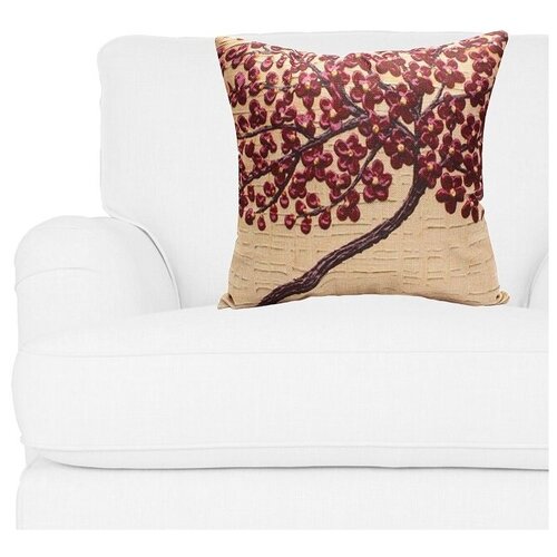 фото Декоративная подушка, льняная наволочка, цвет бежевый, 45х45 см,5 sisters 5s- pillow-120