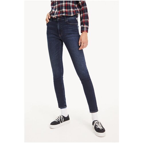 фото Джинсы dw0dw06589 tommy jeans синий темно-синий1bj 27/32 32/27 женский однотонный tommy hilfiger