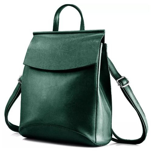 фото Рюкзак шоппер , натуральная кожа, внутренний карман, регулируемый ремень, зеленый mega outlet