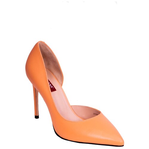фото Туфли лодочки milana, натуральная кожа, полнота f, размер 38, оранжевый