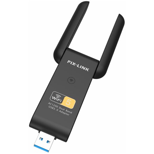 фото Усилитель сигнала wi-fi pix-link lv-uac15 dual band usb 3.0, черный