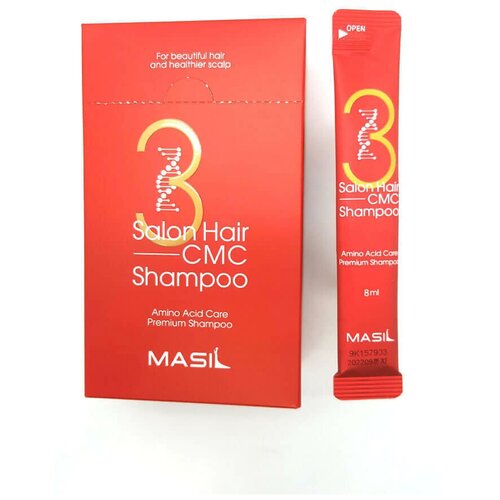 фото Шампунь masil salon hair cmc shampoo с аминокислотным комплексом для волос 8 мл. 3 шт.