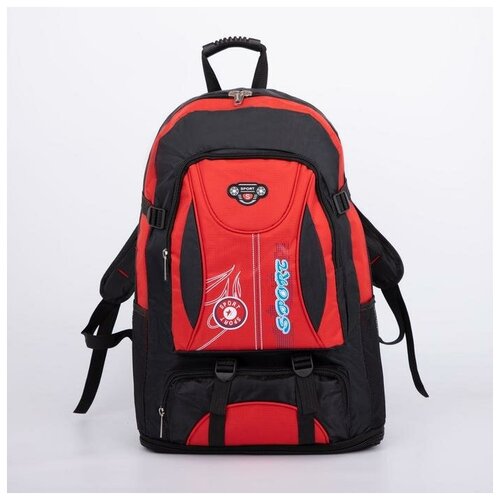 фото Рюкзак туристический, 65 л, отдел на молнии, наружный карман, цвет красный нет бренда