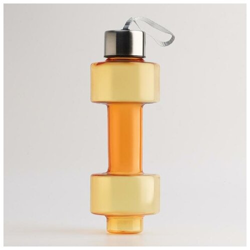 фото Бутылка для воды "гантель", 500 мл, 22.5 x 8 см, оранжевый yandex market