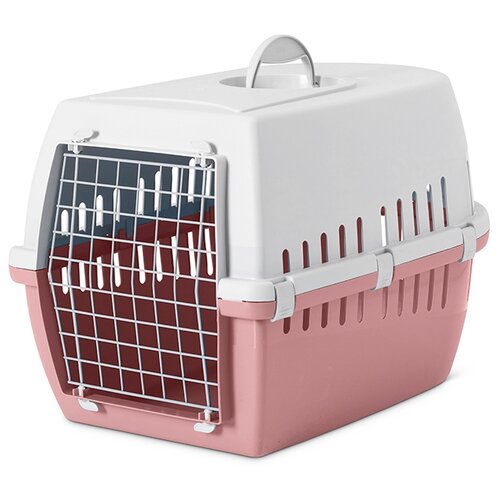 фото Клиппер-переноска для кошек и собак savic trotter 3 40.5х39х60.5 см серый/розовый