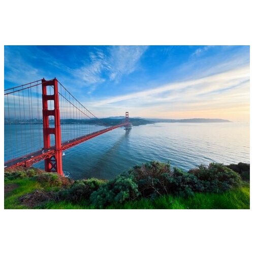 фото Постер на холсте мост золотые ворота (the golden gate bridge) №2 45см. x 30см. твой постер