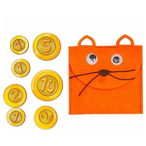 фото Кошелек с монетами котик, smiledecor (игровой набор из фетра, ф021)