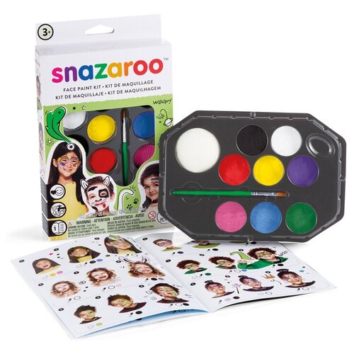 фото Snazaroo набор грима для детей, 40 лиц, 8 цветов х 2 мл, аксессуары