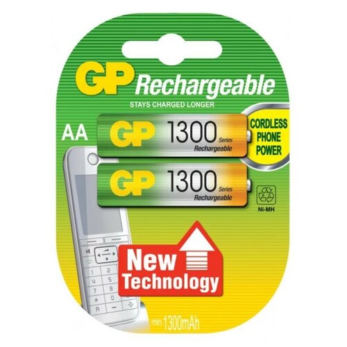 фото Аккумуляторы gp rechargeable 1300 mah nimh aa 1,2 (2 шт)