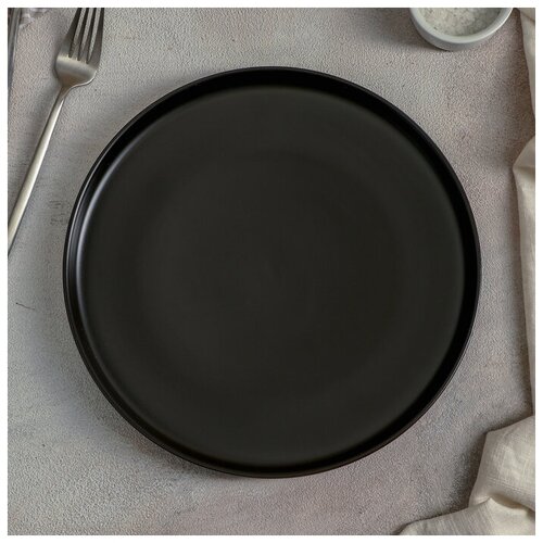 фото Тарелка обеденная "селена" 25x2,5 см, цвет черный 4493416 сима-ленд