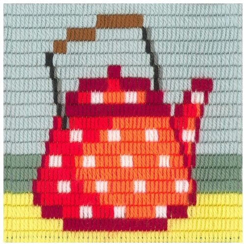 фото Набор для вышивания с вертикальным стежком stitch me арт.i030 чайник 15х15 см brvsk