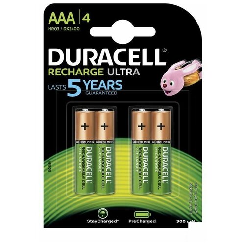 фото Аккумулятор duracell aaa/hr03-4bl (1.2 в, 900 mah) nimh (блистер, 4шт.) (280487)