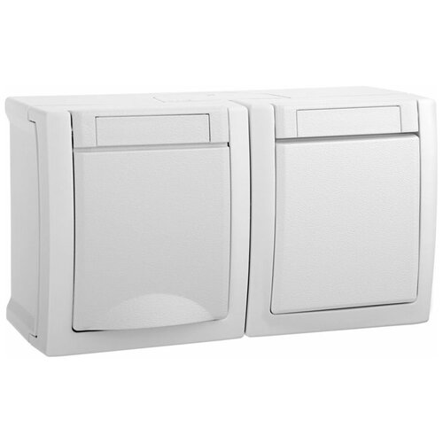 фото Блок силовая (розет./выкл.) panasonic pacific (wptc48012wh-ru) откр. штор. крыш. ip54 б елый матовый (упак.:1шт)