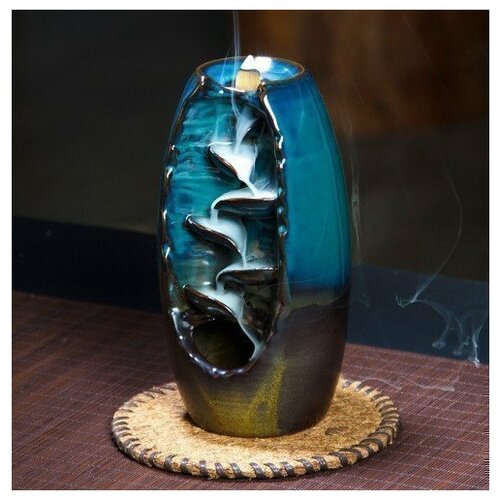 фото Подставка для благовоний из керамики "стелющийся дым" j31, синяя luxury gift
