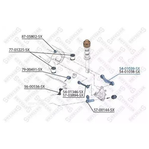фото Stellox 5401039sx 54-01039-sx_рычаг задней подвески левый алюм.\ bmw е39 95