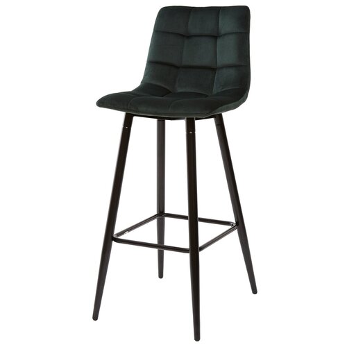 фото Барный стул lecco dark green (1 штука) / темно-зеленый, велюр, черный металлический каркас / стул м-сити для кухни, для гостиной, для бара / uf910-14 / м-city m city
