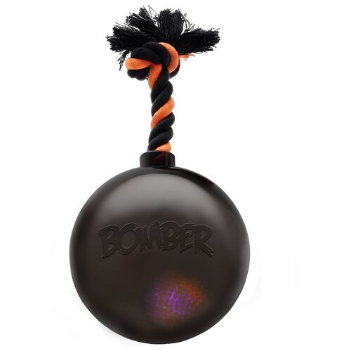фото Игрушка для собак hagen мяч светящийся с ручкой, черный, 12.7 см