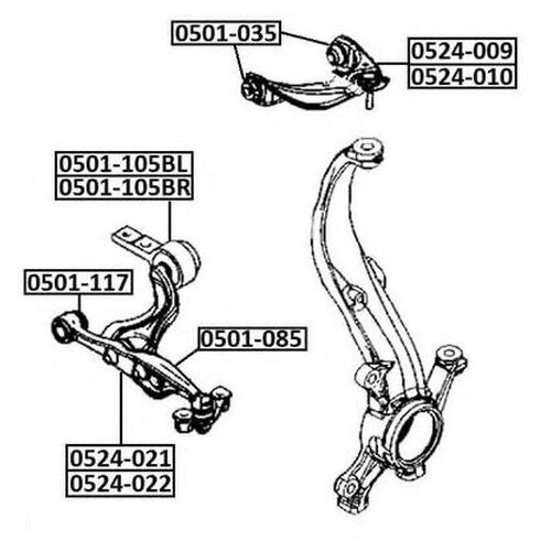 фото Рычаг подвески asva 0524-021 для mazda 6