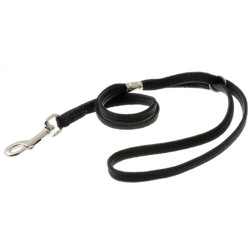фото Ринговка для собак zooone петля ринговочная (лента-чулок) с кольцом черный 0.5 м 7 мм