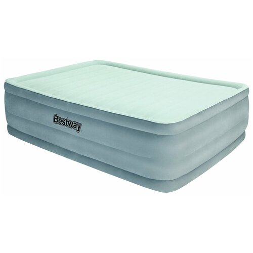 фото Надувная кровать bestway comfort cell tech nightrest airbed (67536 bw), голубой/серый