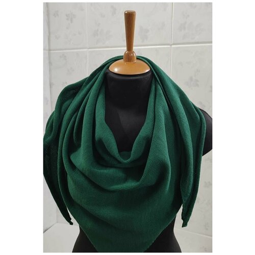 фото Бактус косынка шейный платок 100% мериносовая шерсть цвет тёмно-зеленый lastochka_knit_wear