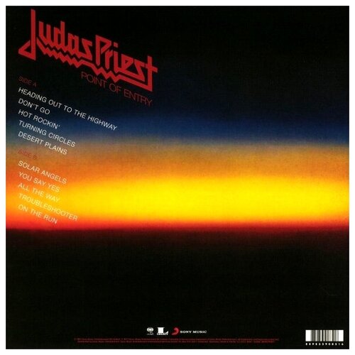 Виниловая пластинка Judas Priest Виниловая пластинка Judas Priest / Point Of Entry (LP) judas priest judas priest defenders of the faith 180 gr