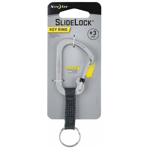 фото Карабин nite ize slidelock key ring #3 stainless steel stainless