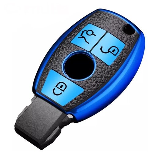 фото Чехол на выкидной ключ tpu mercedes blue daspart