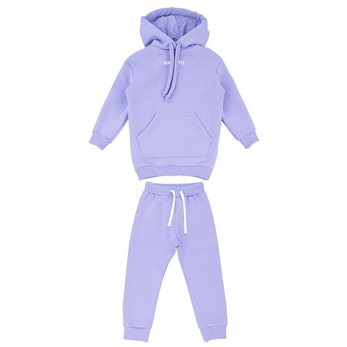 фото Комплект одежды nikastyle, худи и брюки, спортивный стиль, размер 116, фиолетовый
