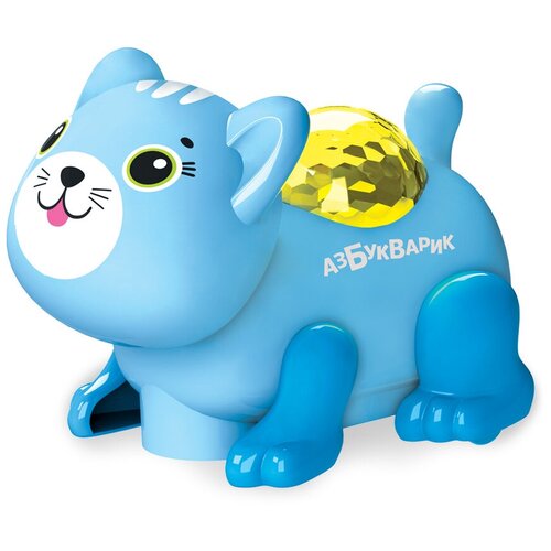фото Интерактивная развивающая игрушка азбукварик диско-зверята котик, светло-голубой