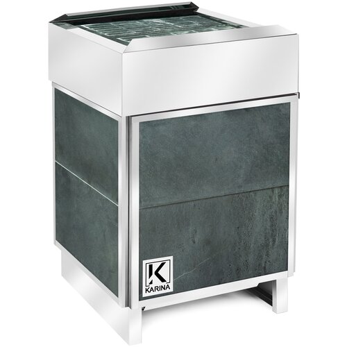 фото Электрическая банная печь karina elite 12 (талькохлорит) серебристый/серый