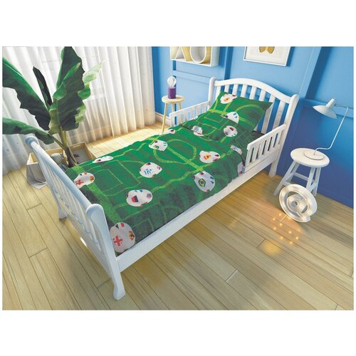 фото Комплект постельного белья для подростковой кровати nuovita футбол (зеленый)