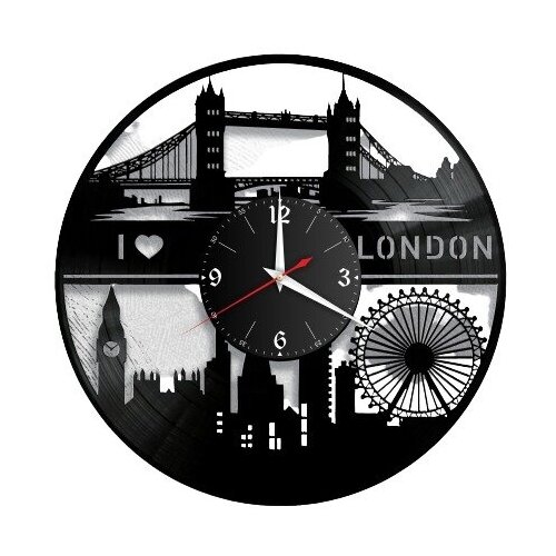 фото Настенные часы из винила «лондон #2 lazer rnd