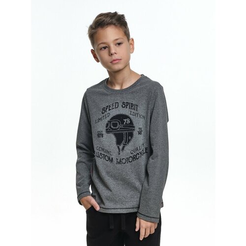 фото Лонгслив mini maxi, хлопок, размер 128, серый