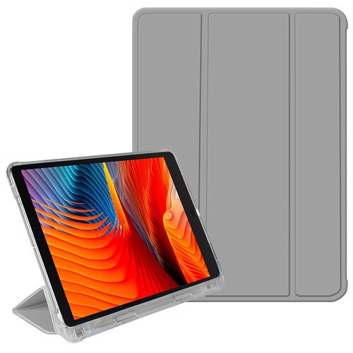 фото Чехол для планшета apple ipad 9.7 (2017/2018) / ipad air / ipad air 2, с отделением для стилуса, из мягкого силикона, усиленные углы (серый) zamarket