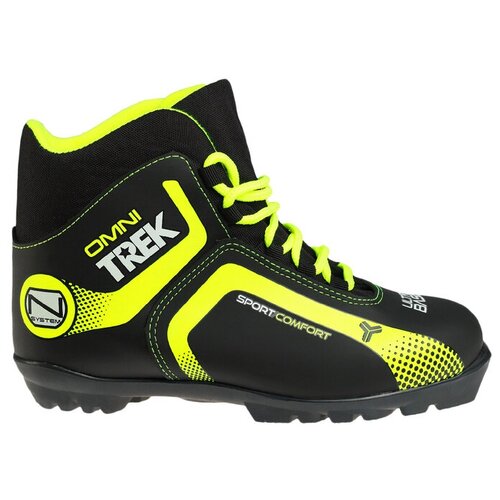 фото Trek ботинки лыжные trek omni 1 nnn ик, цвет чёрный, лого лайм неон, размер 37