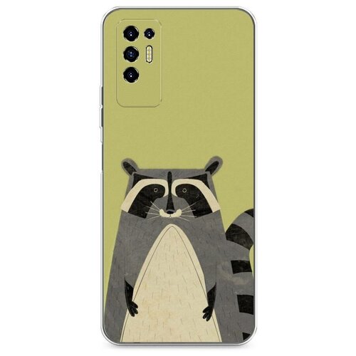 фото Силиконовый чехол "серый енот" на tecno tecno pova 2 / текно пова 2 case place