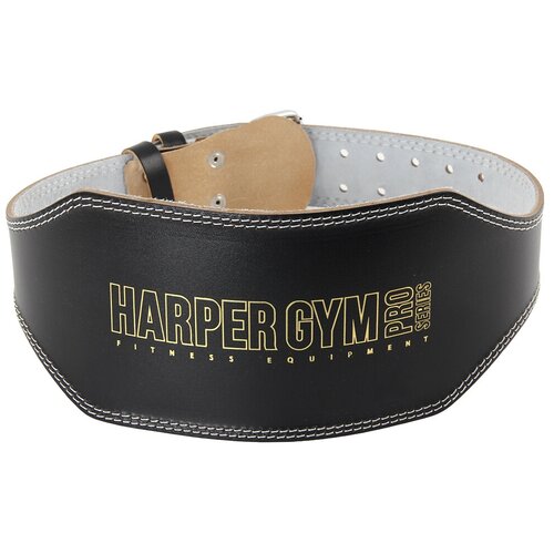 фото Пояс для тяжёлой атлетики-усиленный (широкий) harper gym je-2622 черный натуральная кожа