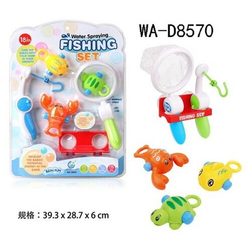 фото Игрушка для ванной. рыбалка: удочка, сачок, держатель и 3 фигурки морских обитателей junfa toys