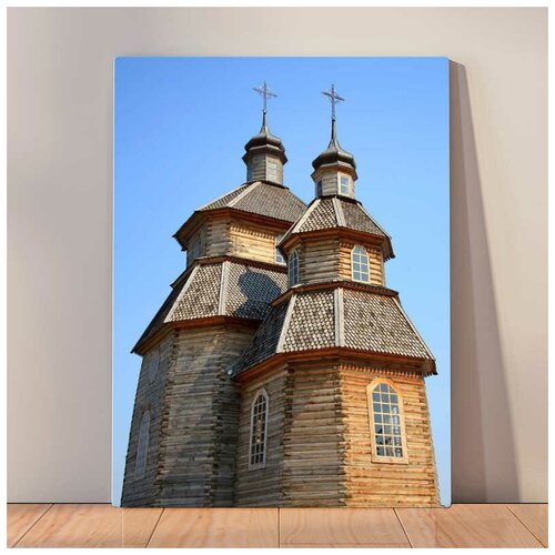 фото Картина замки и церкви, 40x53 см, картина на холсте на деревянном подрамнике с настенным креплением вау холст