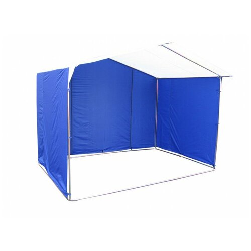 фото Палатка торговая митек домик 4.0х3.0 к (труба 20х20) бело-синий