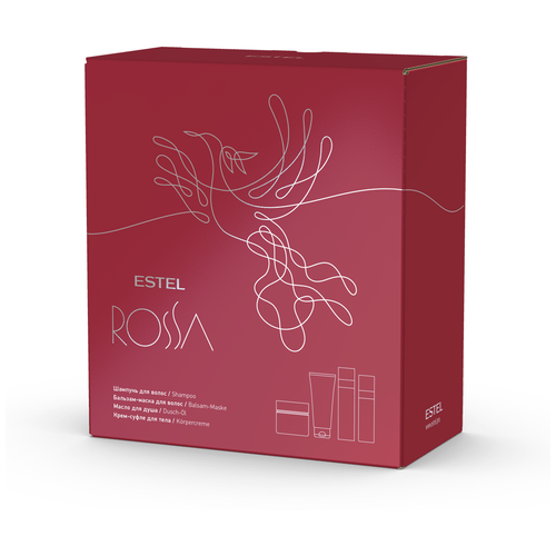 фото Estel professional набор парфюмерных компаньонов estel rossa (шампунь, 250 мл, бальзам-маска, 200 мл,масло для душа, 150 мл, крем-суфле для тела, 200 мл